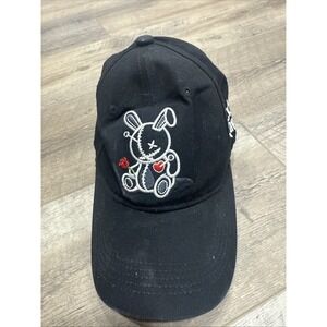 Lucky Charm BKYS Black Bunny Rag Doll With Rose Baseball Hat One Size Cotton